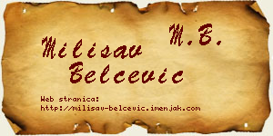 Milisav Belčević vizit kartica